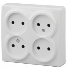 Розетка четверная без заземления Эра Эра Эксперт 11-2210-01