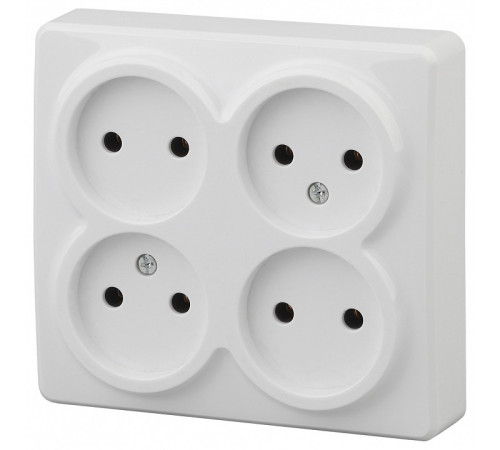 Розетка четверная без заземления Эра Эра Эксперт 11-2210-01