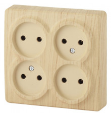 Розетка четверная без заземления Эра Эра Эксперт 11-2210-11