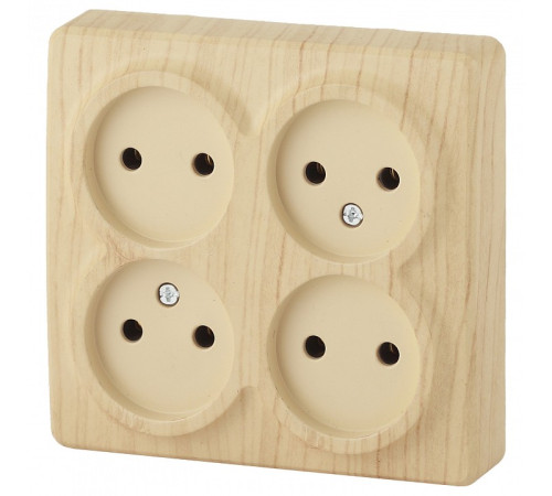 Розетка четверная без заземления Эра Эра Эксперт 11-2210-11