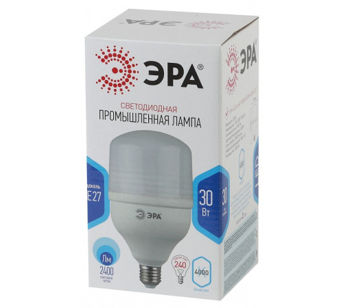 Лампа светодиодная ЭРА Стандарт E27 30 Вт 4000 К LED-POWER-T100-30W-4000-E27