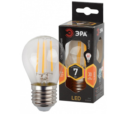 Лампа светодиодная Эра F-LED E27 7Вт 2700K F-LED P45-7W-827-E27
