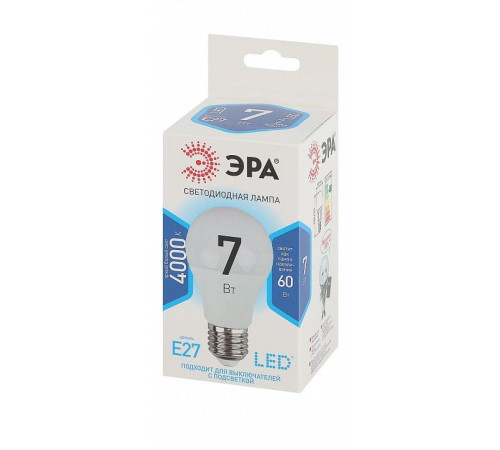 Лампа светодиодная Эра Стандарт LED A60-7W-840-E27