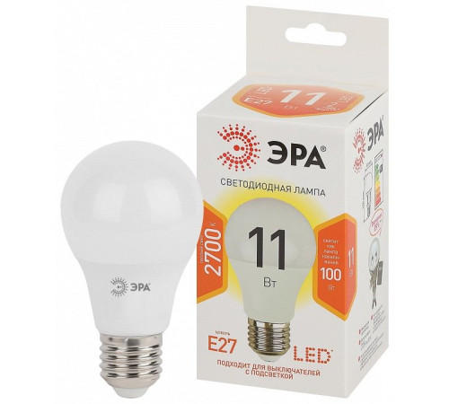 Лампа светодиодная Эра Стандарт LED A60-11W-827-E27
