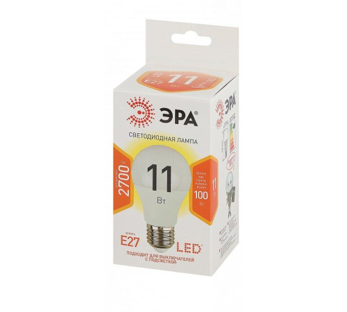 Лампа светодиодная Эра Стандарт LED A60-11W-827-E27