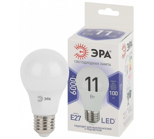 Лампа светодиодная Эра Стандарт LED A60-11W-860-E27