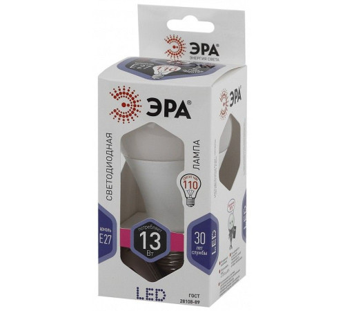Лампа светодиодная Эра Стандарт LED A60-13W-860-E27