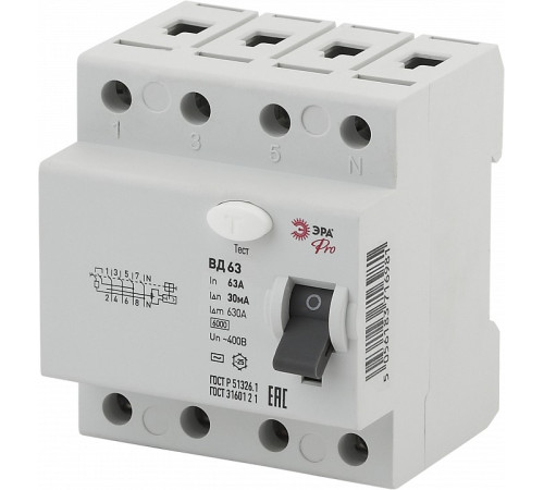 Устройство защитного отключения 4P Эра ВД-63 NO-902-135
