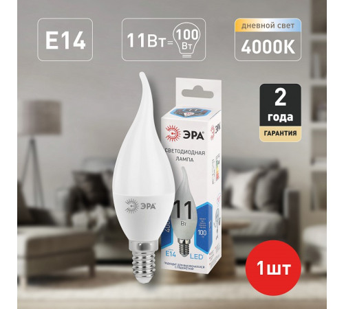 Лампа светодиодная Эра Стандарт LED BXS-11W-840-E14