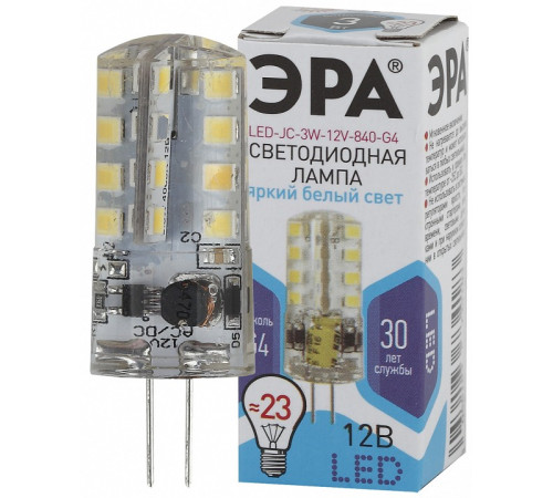 Лампа светодиодная Эра Стандарт LED JC-3W-12V-840-G4