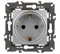 Розетка с заземлением и со шторкой, без рамки Эра Эра Elegance 14-2102-03