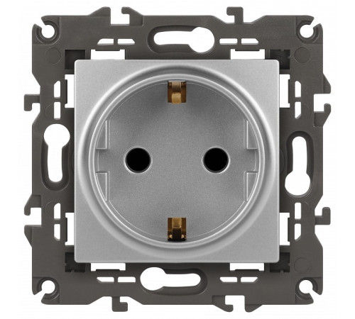 Розетка с заземлением и со шторкой, без рамки Эра Эра Elegance 14-2102-03