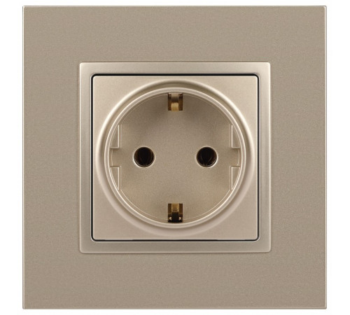 Розетка с заземлением и со шторкой, без рамки Эра Эра Elegance 14-2102-04