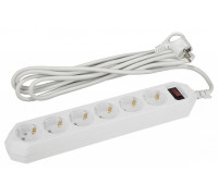Удлинитель с выключателем Эра  USF-6es-3m-W-BOX