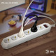 Удлинитель с выключателем Эра USF-6es-3m-W-BOX