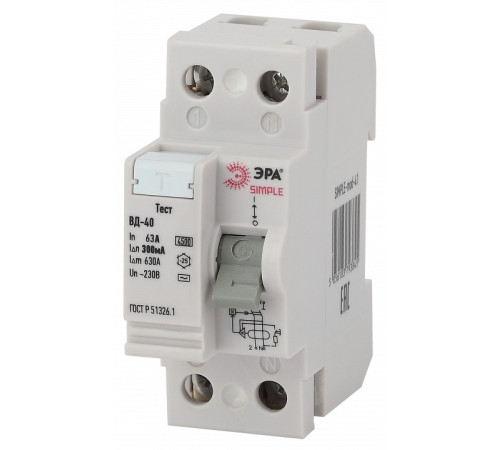 Устройство защитного отключения 2P Эра ВД-40 SIMPLE-mod-52