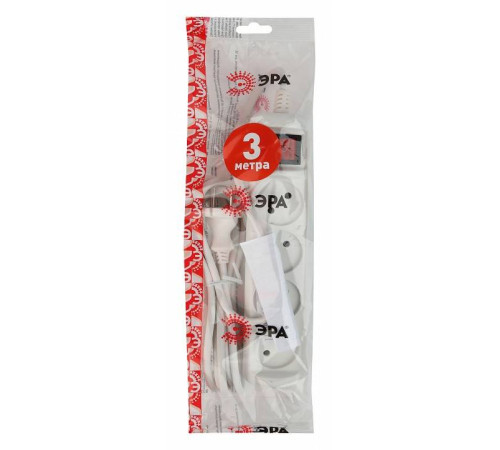 Сетевой фильтр ЭРА U-4s-3m-2x1 4 розетки 3 м Б0044053