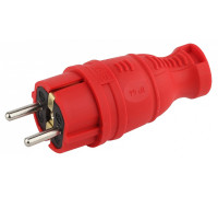 Вилка прямая с заземлением Эра  V8-RED-IP44