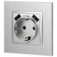 Розетка с заземлением и со шторкой и 2хUSB, без рамки Эра Эра Elegance 14-4109-03
