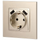 Розетка с заземлением и со шторкой и 2хUSB, без рамки Эра Эра Elegance 14-4109-04