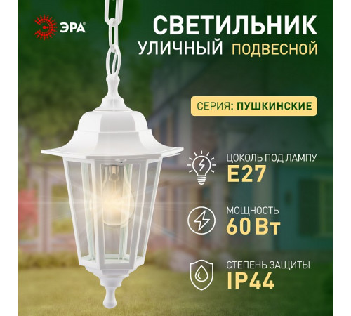 Подвесной светильник Эра НСУ 06-60-001 белый