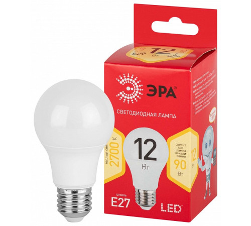 Лампа светодиодная Эра LED A60-12W-827-E27 R