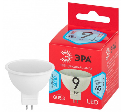 Лампа светодиодная Эра GU5.3 9Вт 4000K LED MR16-9W-840-GU5.3 R