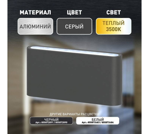 Накладной светильник Эра WL41 GR Б0054418