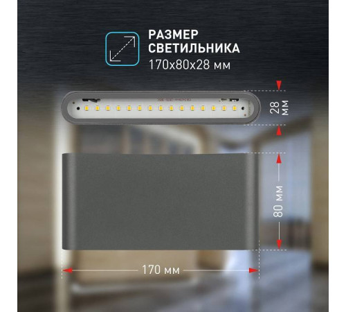 Накладной светильник Эра WL41 GR Б0054418