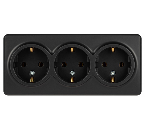 Розетка тройная с заземлением и со шторками Эра Эра Эксперт 11-2208-05