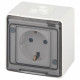 Розетка с заземлением и со шторкой, с крышкой Эра Эра Эксперт 11-2502-01