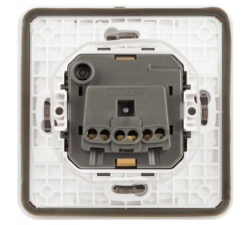 Розетка с заземлением и со шторкой, с крышкой Эра Эра Эксперт 11-2522-01