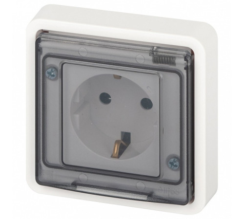 Розетка с заземлением и со шторкой, с крышкой Эра Эра Эксперт 11-2522-01