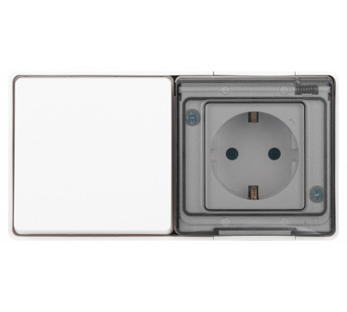 Блок с розеткой и выключателем Эра Эра Эксперт 11-7501-01