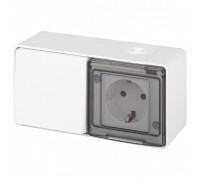 Блок с розеткой и выключателем Эра Эра Эксперт 11-7501-01