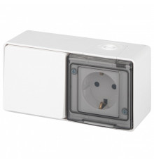 Блок с розеткой и выключателем Эра Эра Эксперт 11-7501-01