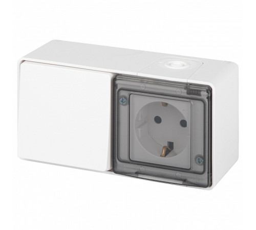 Блок с розеткой и выключателем Эра Эра Эксперт 11-7501-01