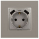Розетка с заземлением и со шторкой и 2хUSB, без рамки Эра Эра Elegance 14-4109-16
