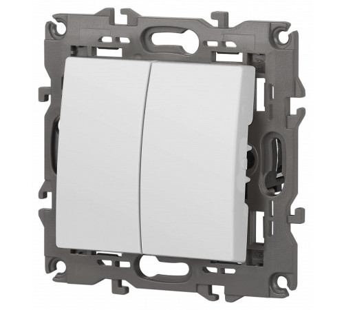 Переключатель перекрестный двухклавишный без рамки Эра Эра Elegance 14-1112-01М