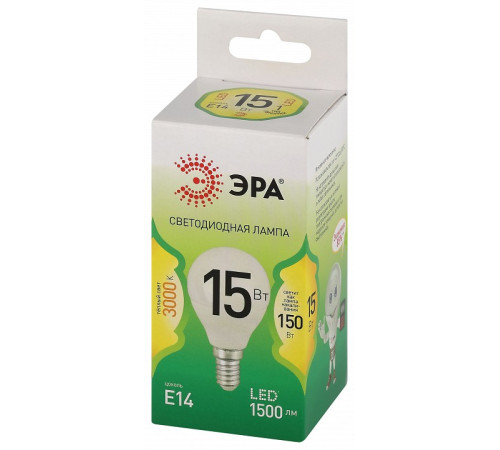 Лампа светодиодная Эра Green Line LED P45-15W-830-E14 GL
