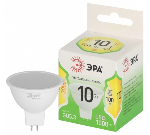 Лампа светодиодная Эра Green Line LED MR16-10W-830-GU5.3 GL