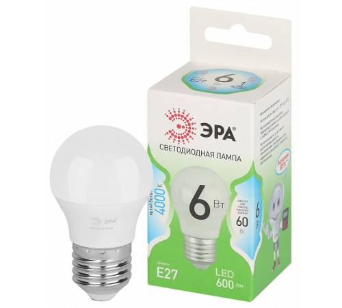 Лампа светодиодная Эра Green Line LED P45-6W-840-E27 GL