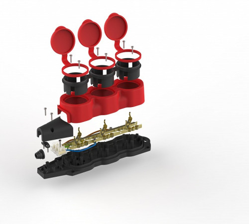 Колодка Эра KX-3e-RED-IP44