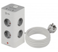 Сетевой фильтр Эра  TWR-8es-1,5m-4USB-W