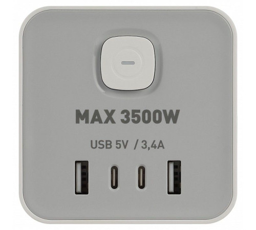 Сетевой фильтр Эра TWR-8es-1,5m-4USB-W