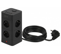 Сетевой фильтр Эра  TWR-8es-1,5m-4USB-B