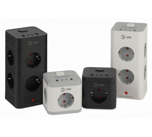 Сетевой фильтр Эра TWR-8es-1,5m-4USB-B