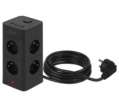 Сетевой фильтр Эра TWR-8es-1,5m-4USB-B