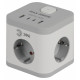 Удлинитель с выключателем Эра CUBE-3es-1,5m-4USB-W