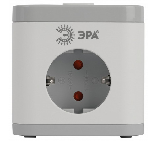 Удлинитель с выключателем Эра CUBE-3es-1,5m-4USB-W